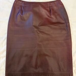 Oxblood Danier Leather Skirt